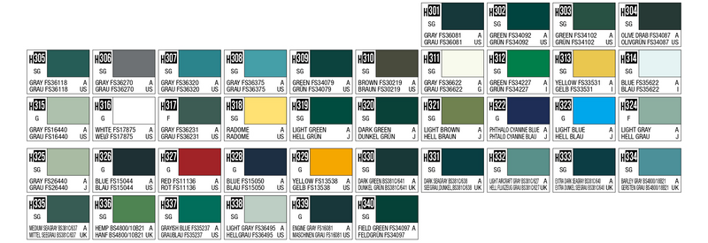 H103 Color Mr. Hobby: Aqueous Color (H301 - H340)