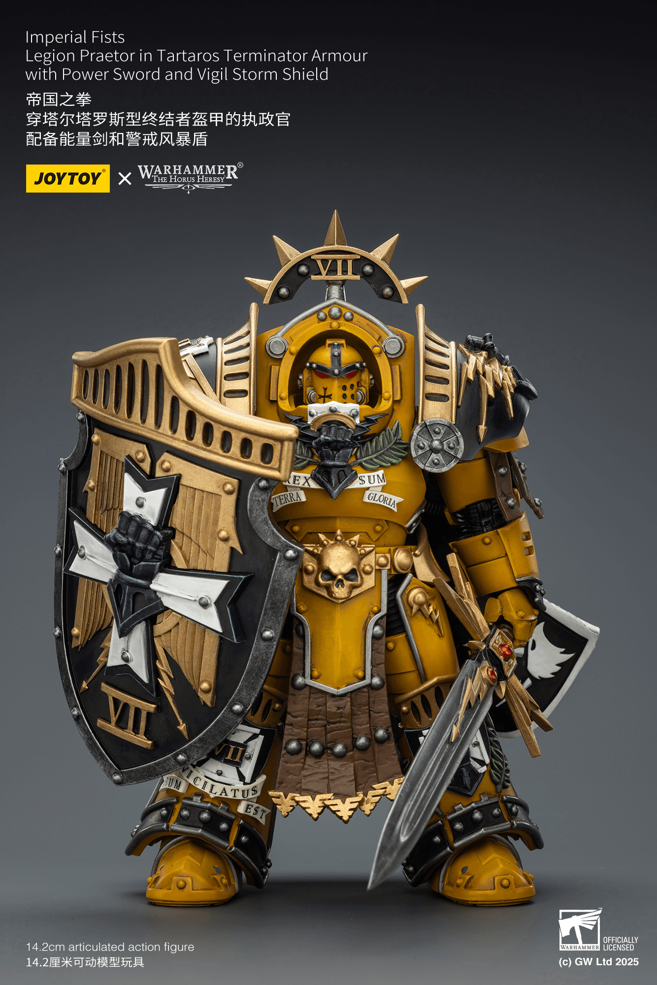 Joytoy: Imperial Fists Legion Praetor in Tartaros Terminator Armour with Power Sword and Vigil Storm Shield
