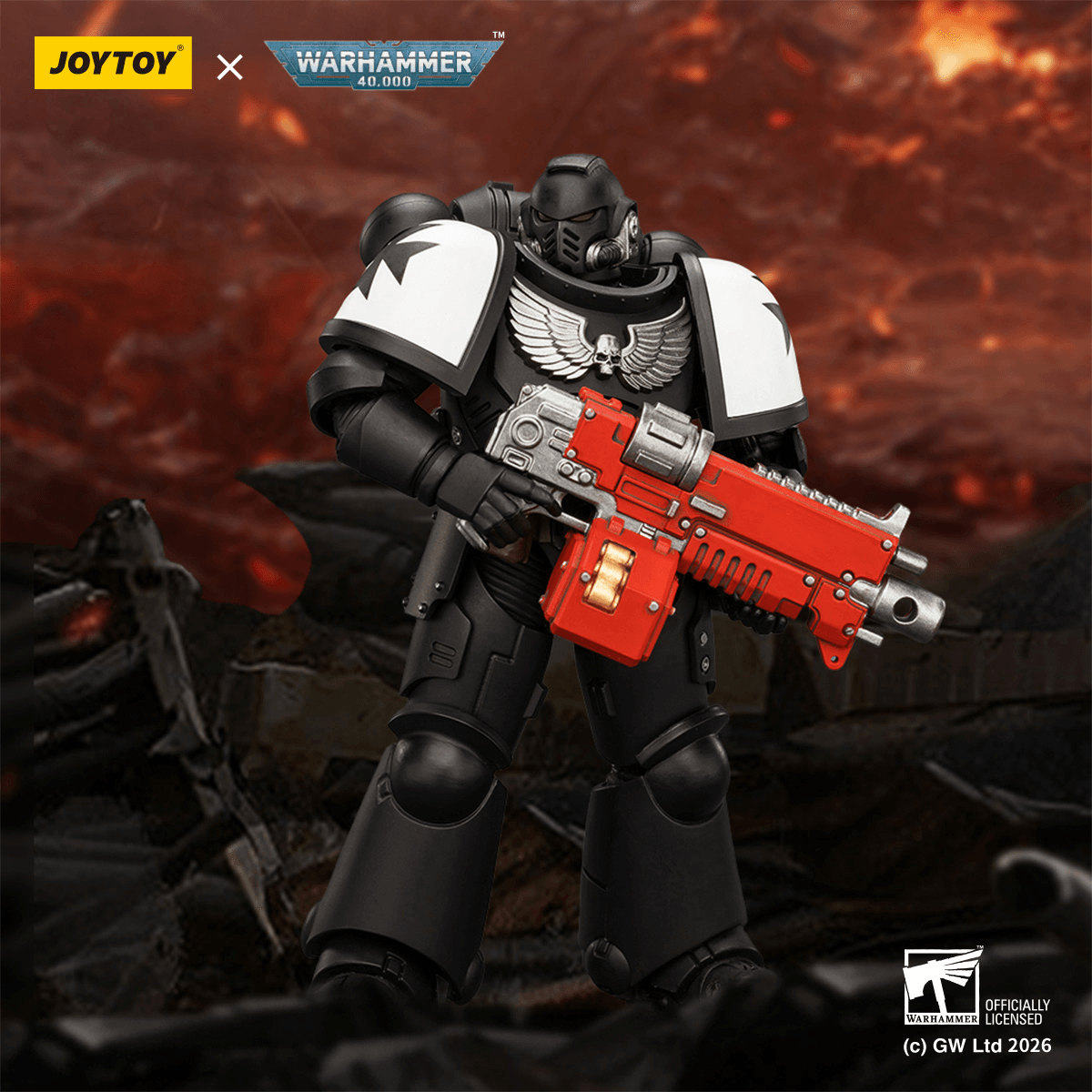 Joytoy: Black Templars Intercessor with Bolt Rifle, Bolt Pistol and Chainsword