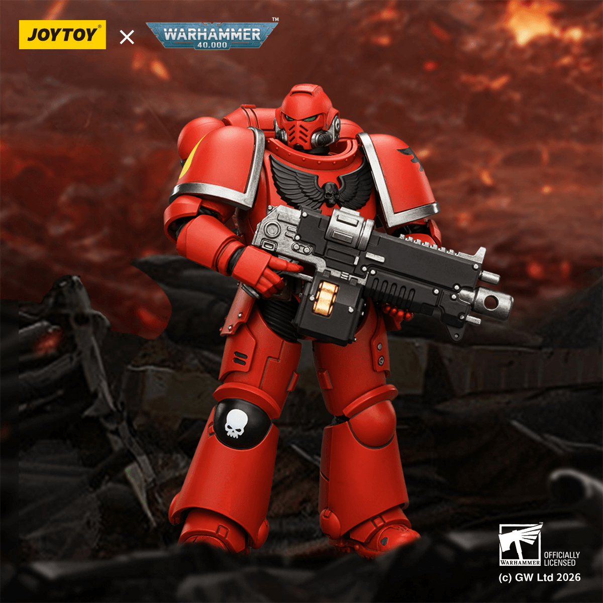 Joytoy: Blood Angels Intercessor with Bolt Rifle, Bolt Pistol and Chainsword