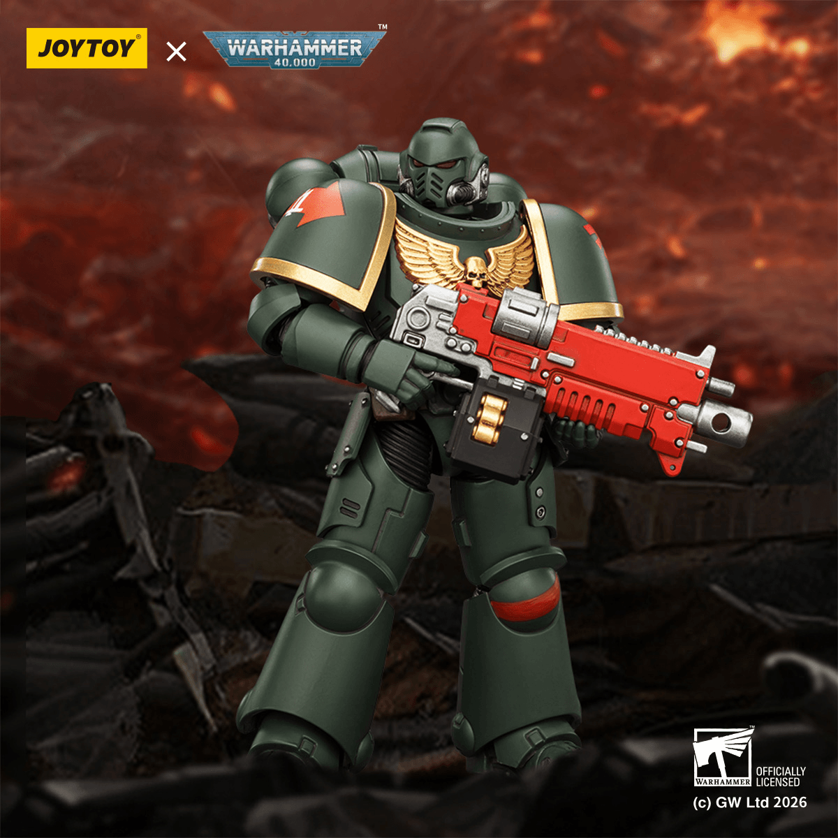 Joytoy: Dark Angels Intercessor with Bolt Rifle, Bolt Pistol and Chainsword
