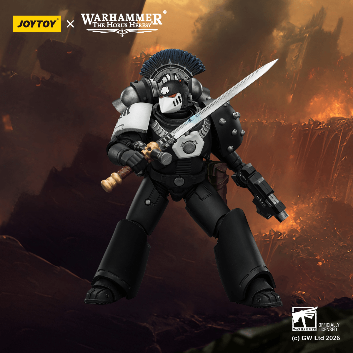 Joytoy: Raven Guard MkVI Tactical Sergeant with Power Sword, Bolter and Plasma Pistol