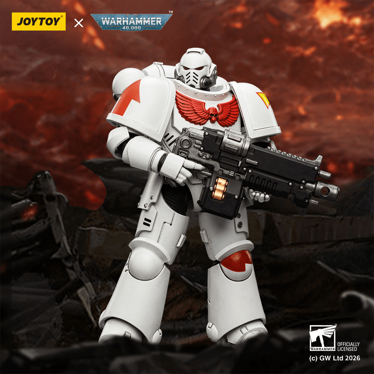 Joytoy: White Scars Intercessor with Bolt Rifle, Bolt Pistol and Chainsword