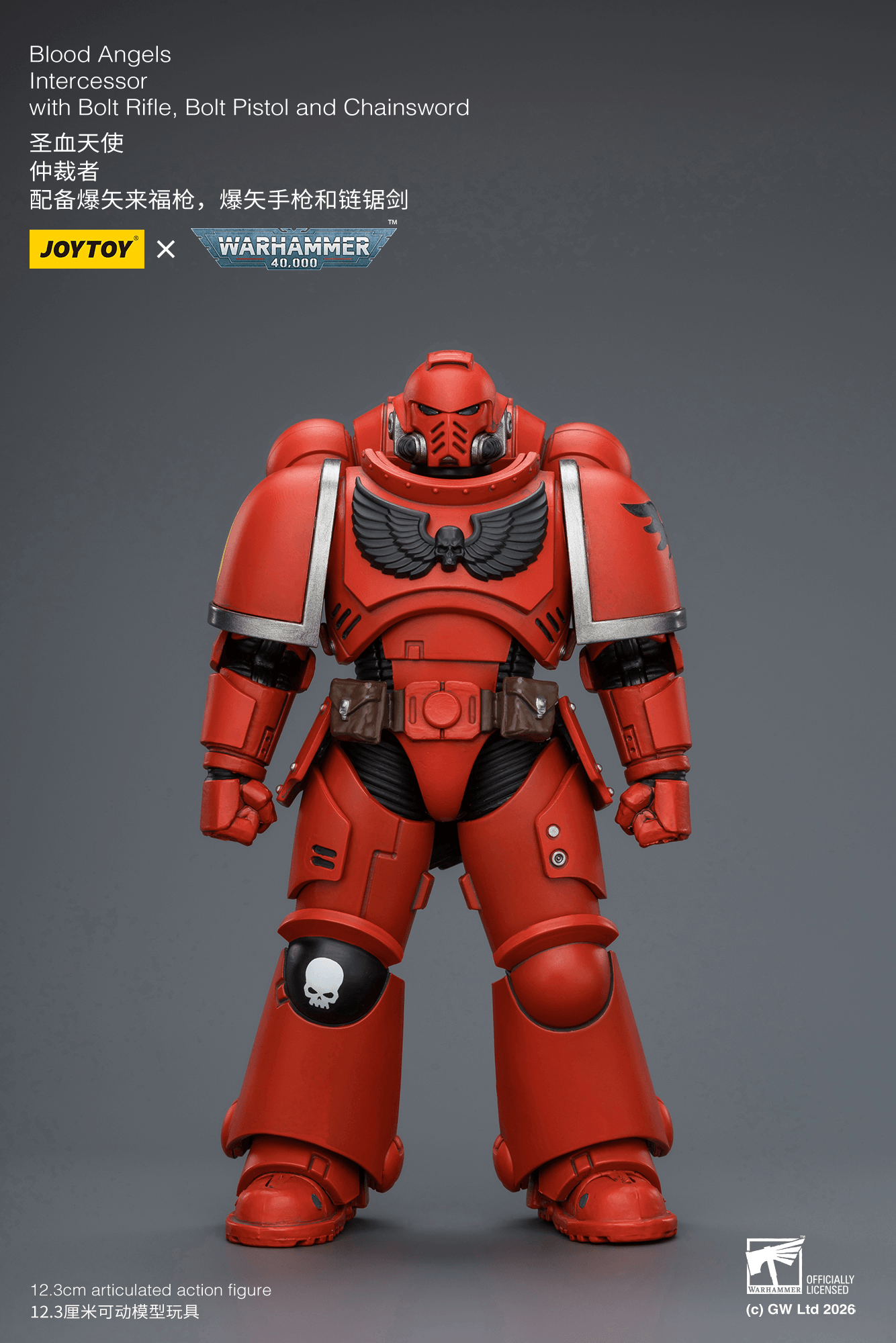 Joytoy: Blood Angels Intercessor with Bolt Rifle, Bolt Pistol and Chainsword