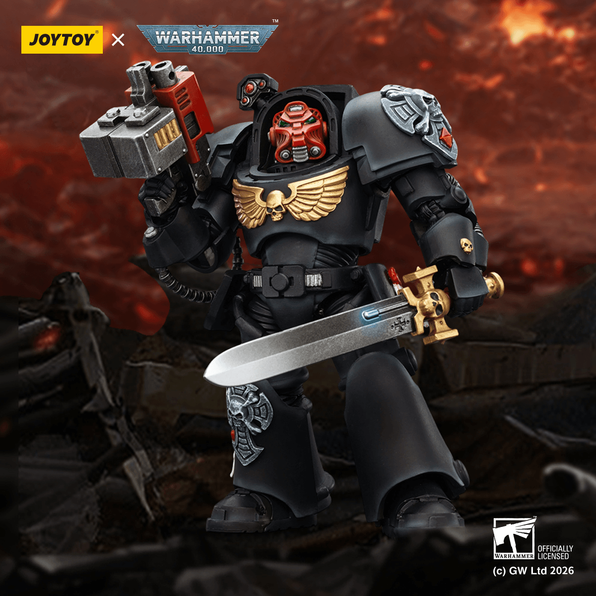 Joytoy: Black Templars Terminator 1 with Power Sword and Storm Bolter