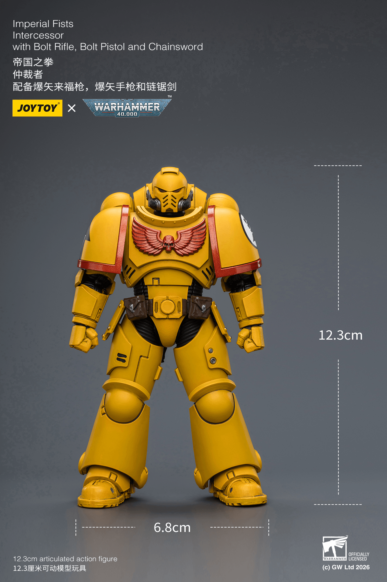 Joytoy: Imperial Fists Intercessor with Bolt Rifle, Bolt Pistol and Chainsword