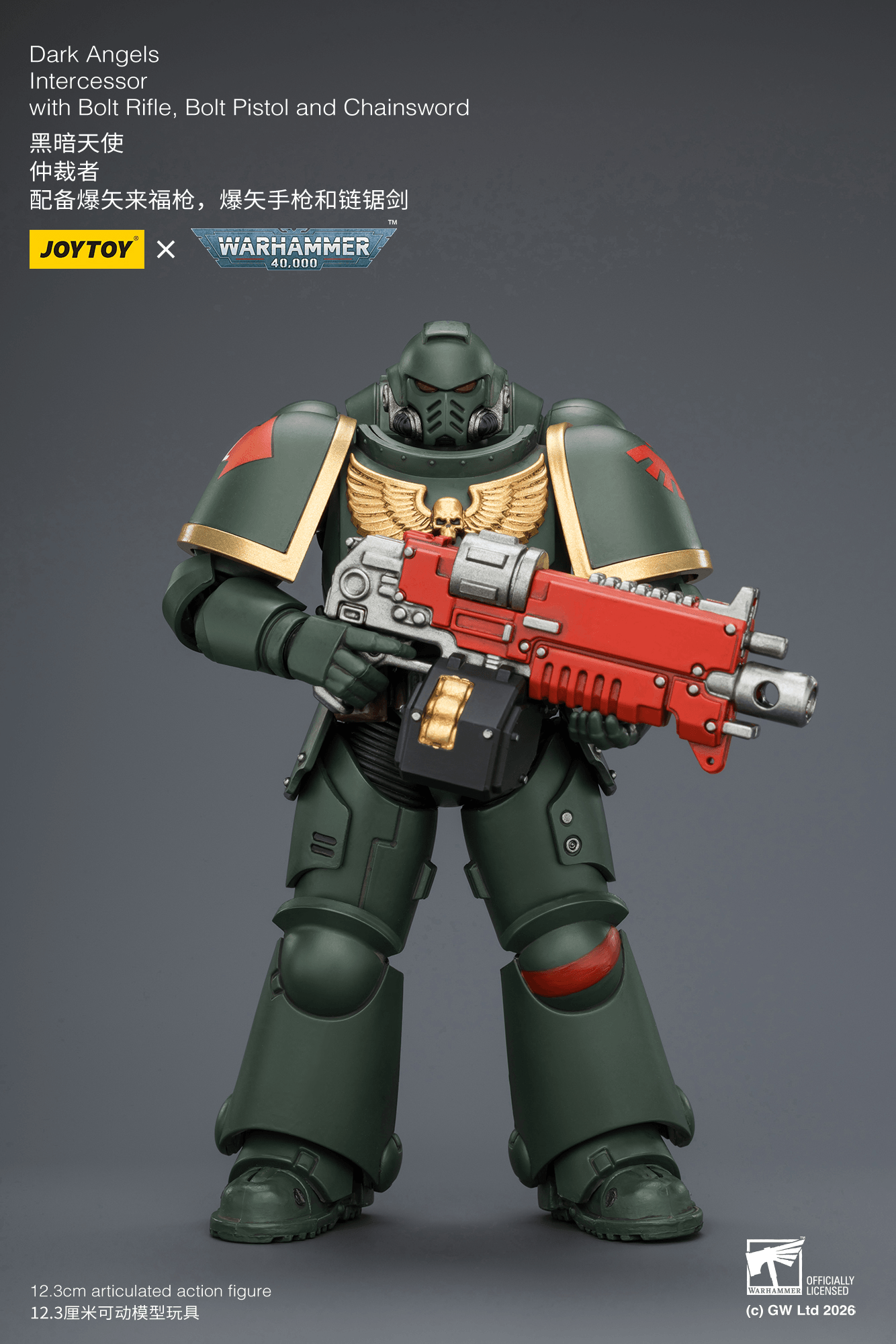 Joytoy: Dark Angels Intercessor with Bolt Rifle, Bolt Pistol and Chainsword