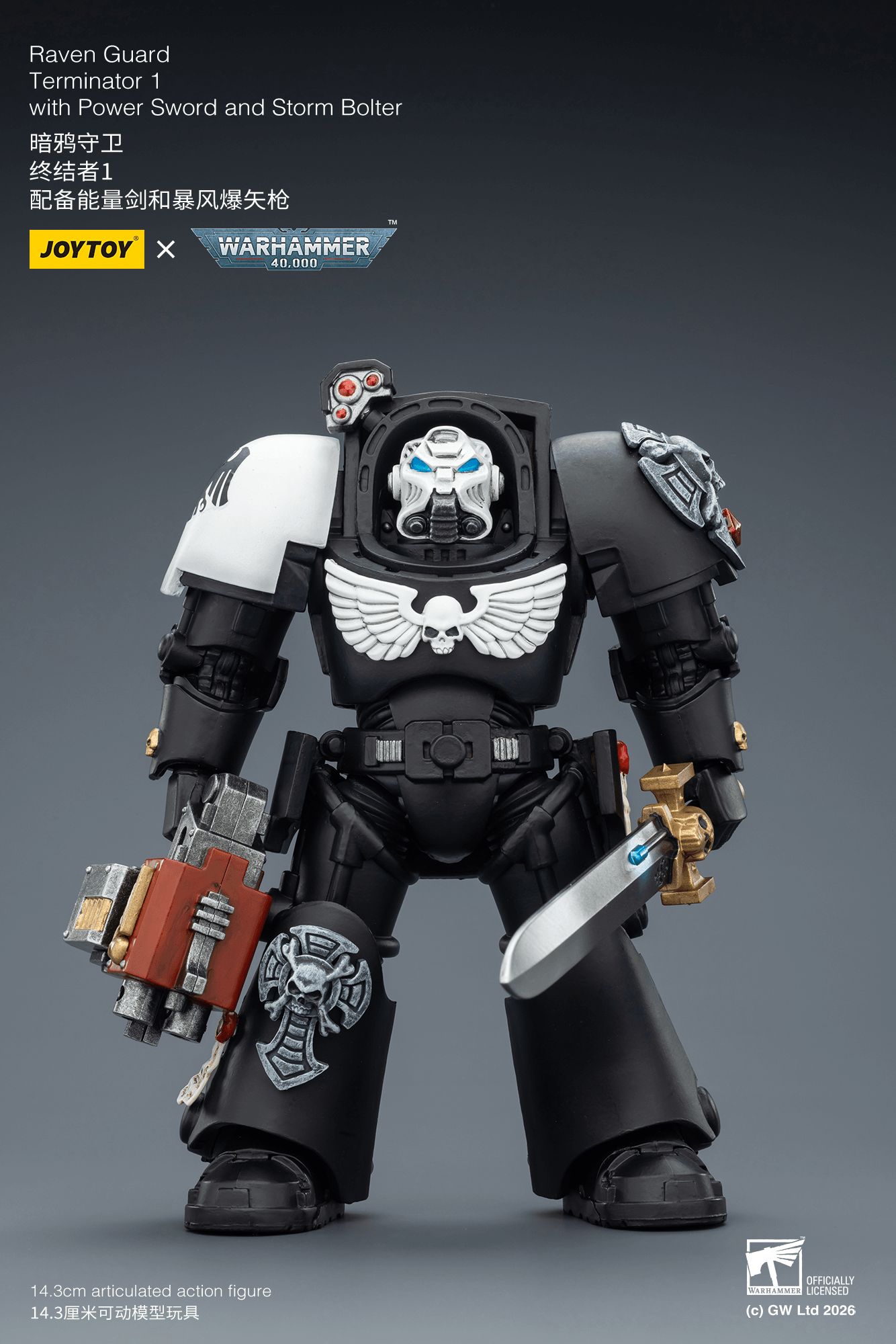 Joytoy: Raven Guard Terminator 1 with Power Sword and Storm Bolter