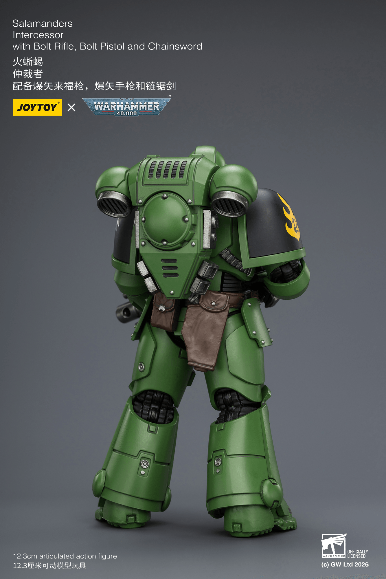 Joytoy: Salamanders Intercessor with Bolt Rifle, Bolt Pistol and Chainsword