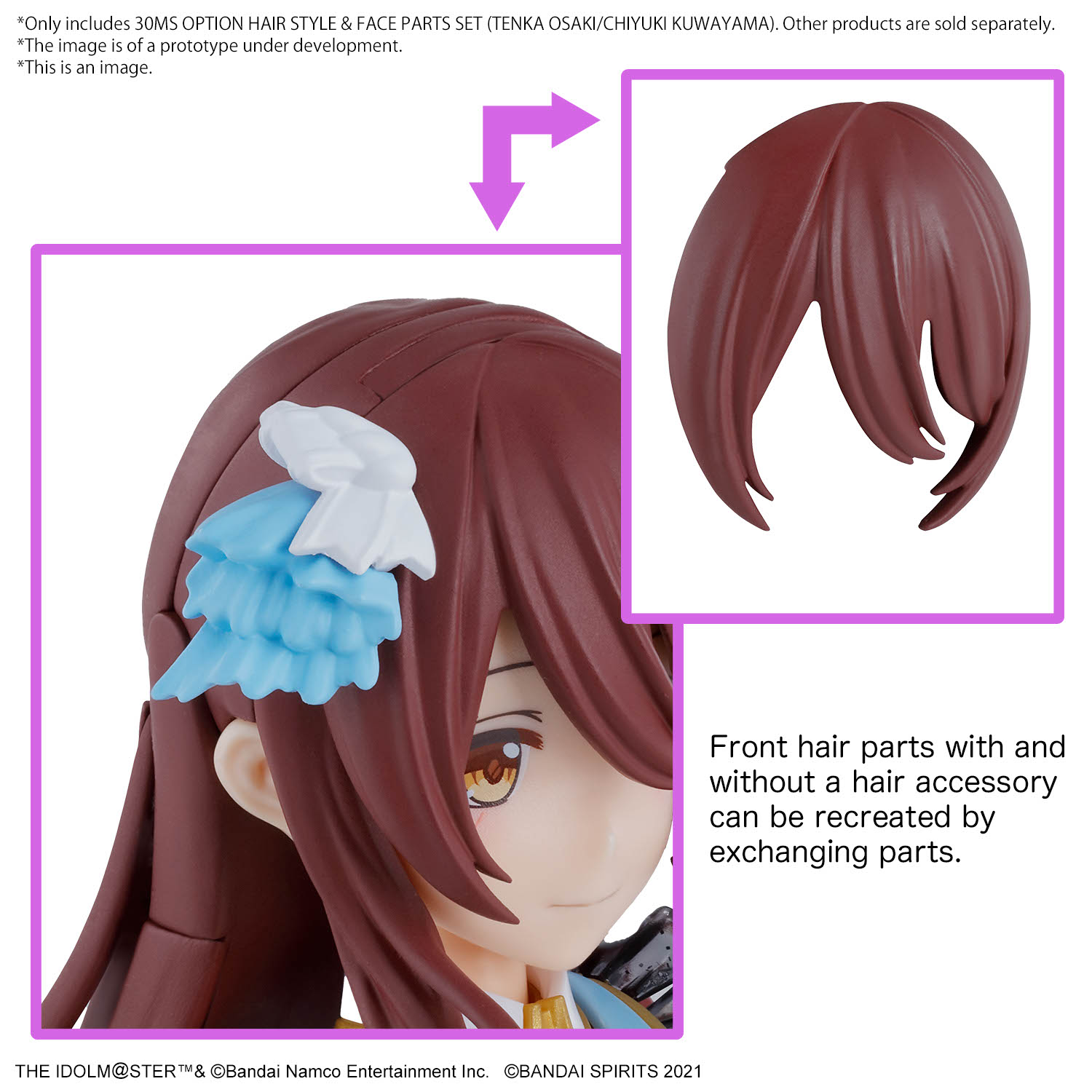 30MS The Idolmaster: Option Hair Style & Face Parts Set (Tenka Osaki & Chiyuki Kuwayama)