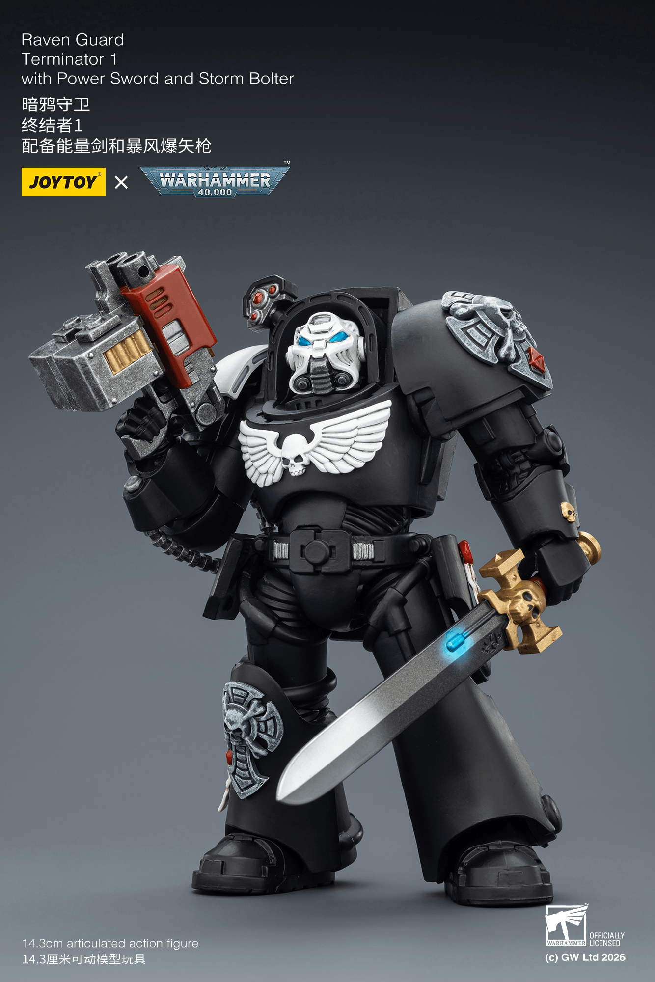 Joytoy: Raven Guard Terminator 1 with Power Sword and Storm Bolter