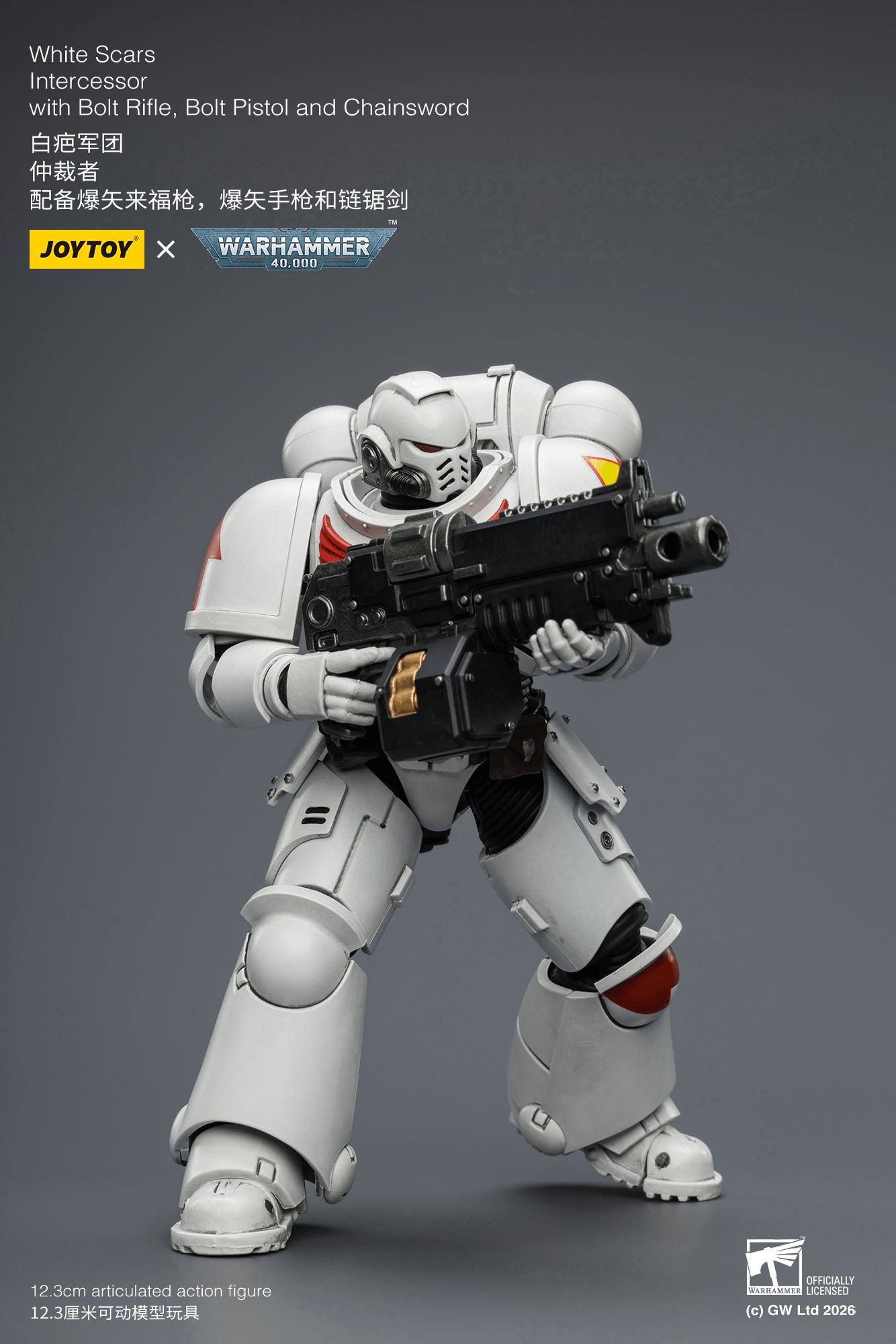 Joytoy: White Scars Intercessor with Bolt Rifle, Bolt Pistol and Chainsword