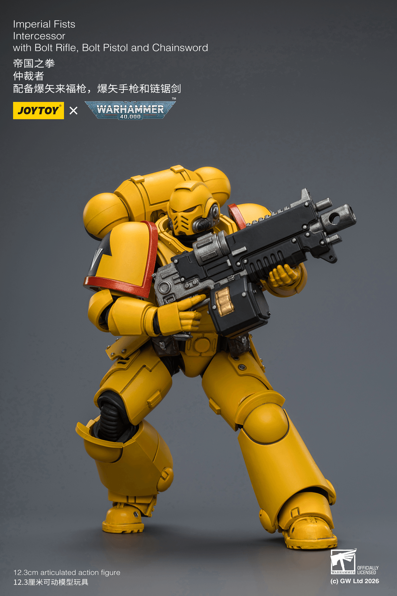 Joytoy: Imperial Fists Intercessor with Bolt Rifle, Bolt Pistol and Chainsword