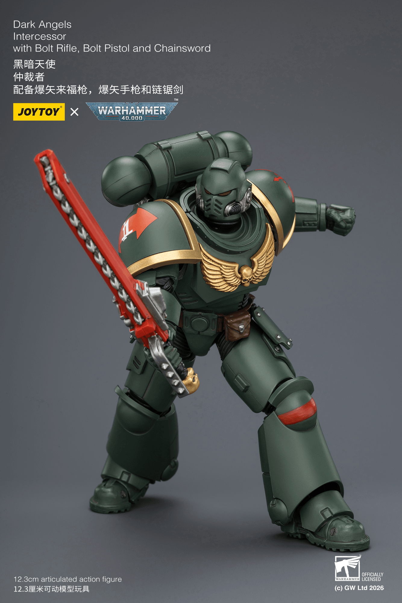 Joytoy: Dark Angels Intercessor with Bolt Rifle, Bolt Pistol and Chainsword