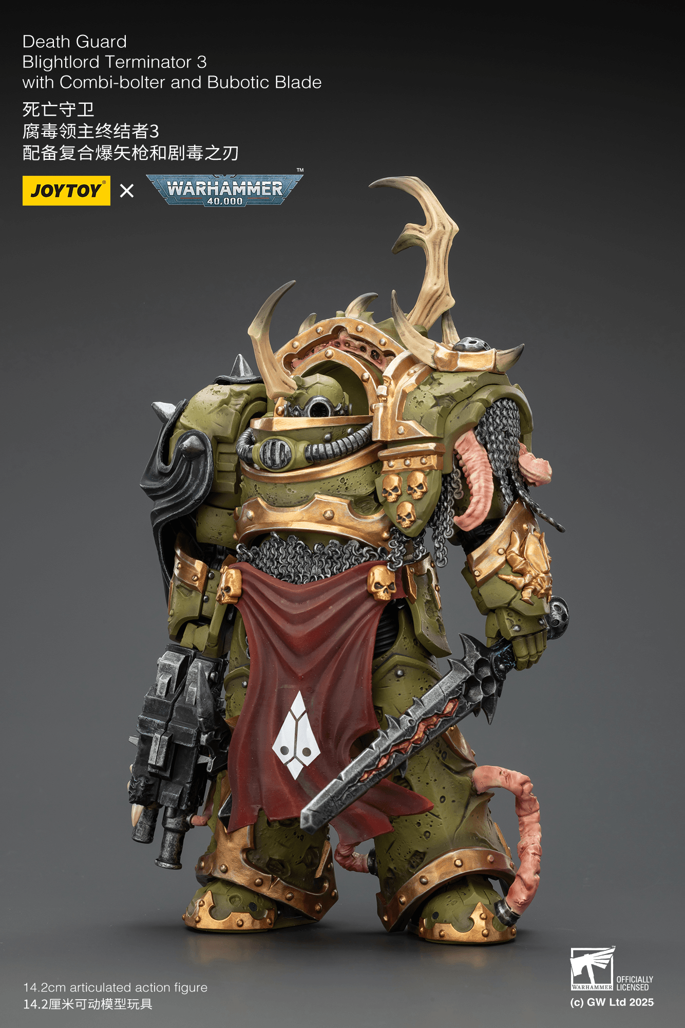 Joytoy: Death Guard Blightlord Terminator 3 with Combi-bolter and Bubotic Blade