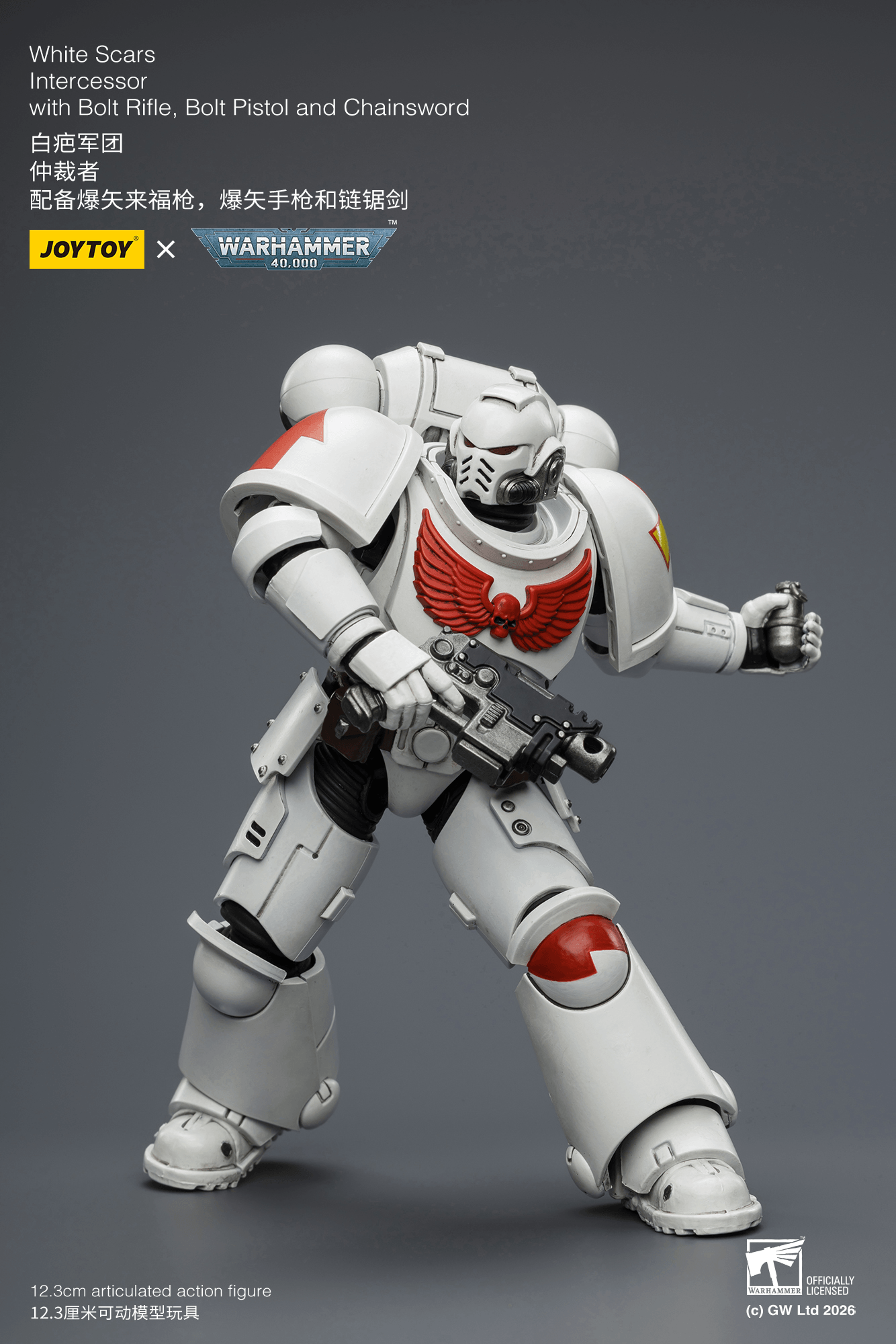 Joytoy: White Scars Intercessor with Bolt Rifle, Bolt Pistol and Chainsword