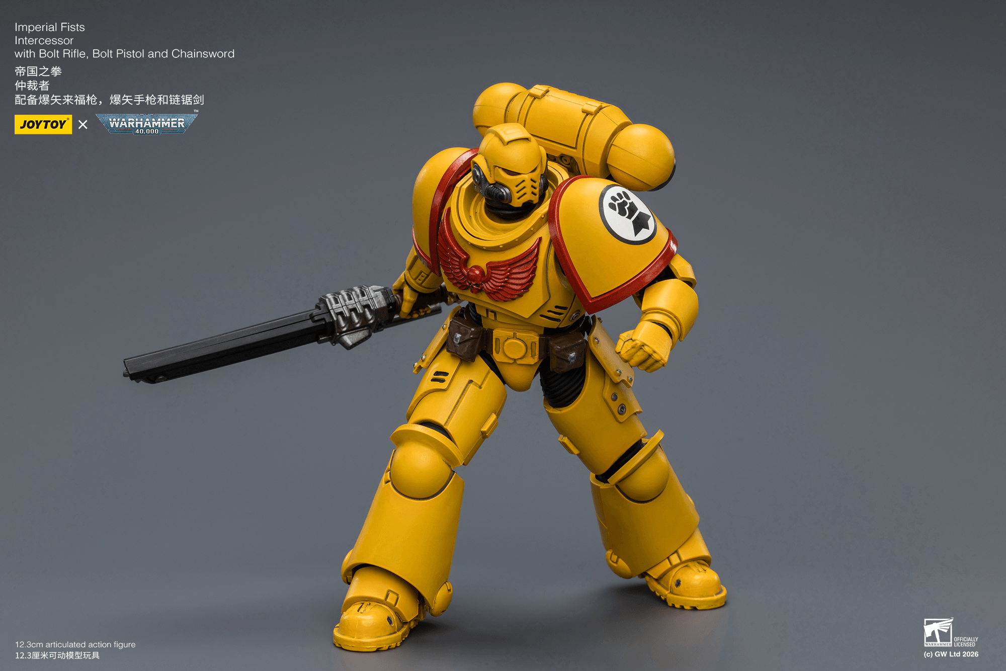 Joytoy: Imperial Fists Intercessor with Bolt Rifle, Bolt Pistol and Chainsword