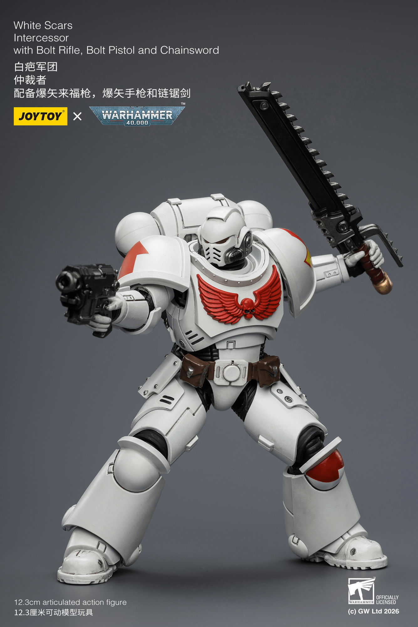 Joytoy: White Scars Intercessor with Bolt Rifle, Bolt Pistol and Chainsword