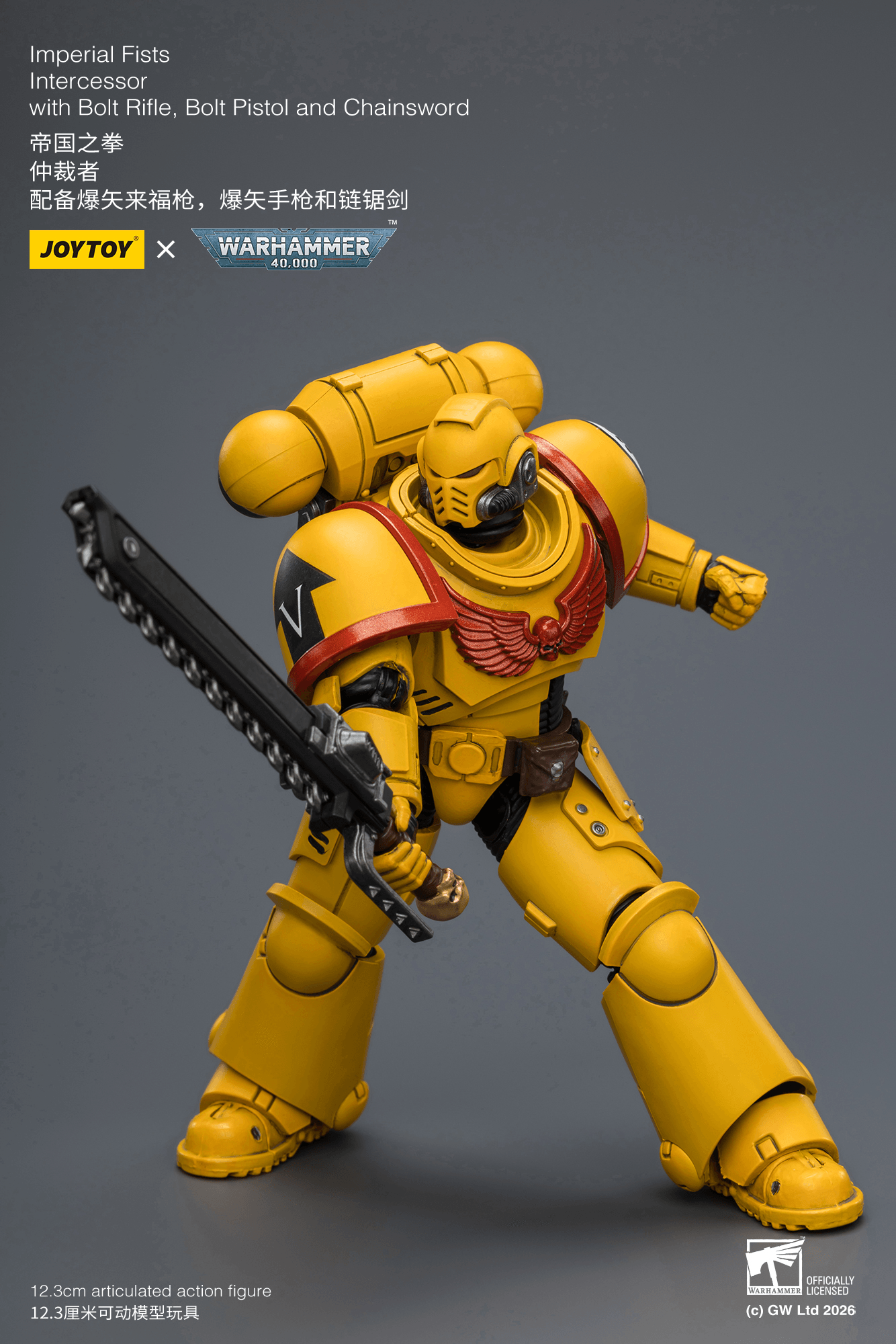 Joytoy: Imperial Fists Intercessor with Bolt Rifle, Bolt Pistol and Chainsword