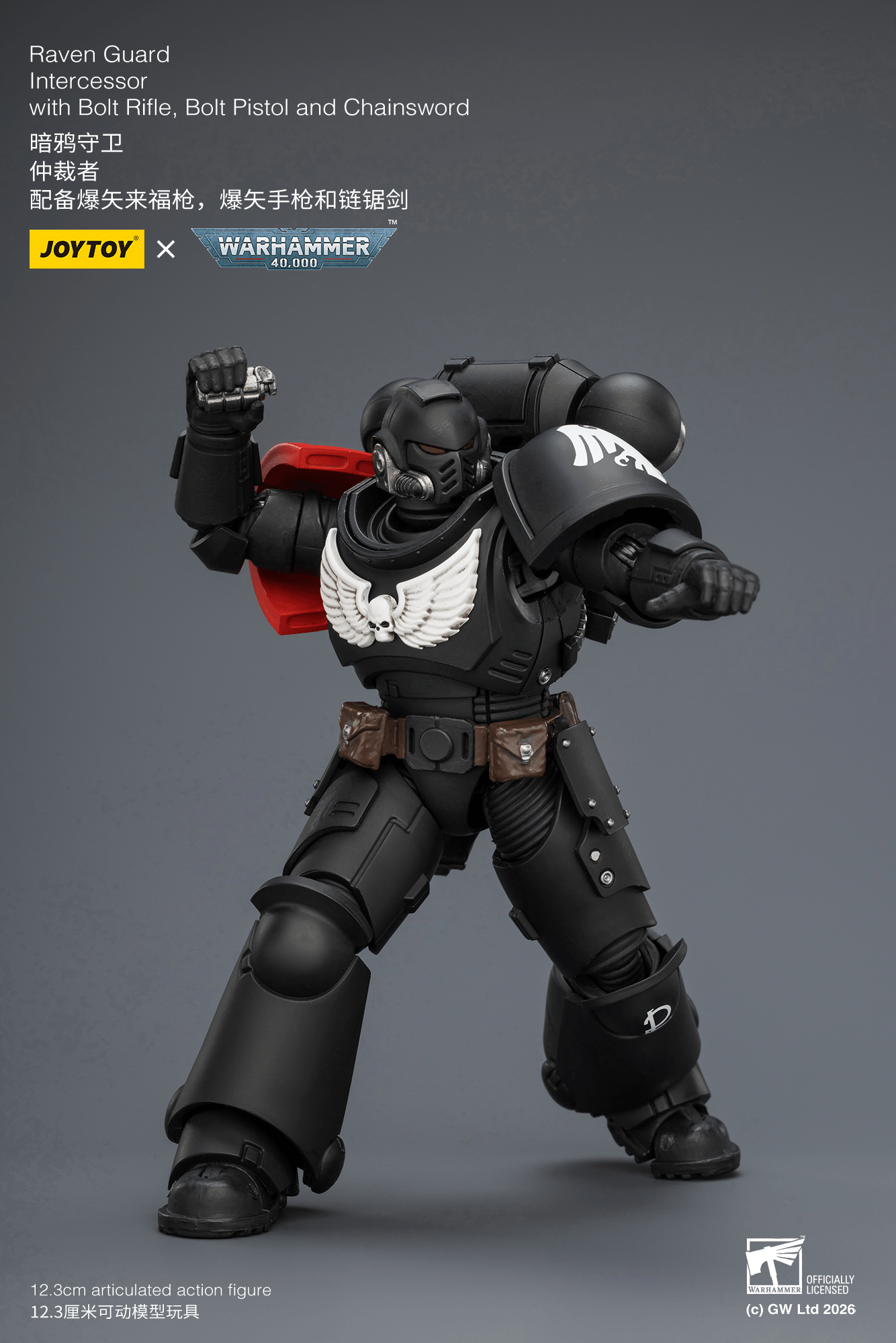 Joytoy: Raven Guard Intercessor with Bolt Rifle, Bolt Pistol and Chainsword