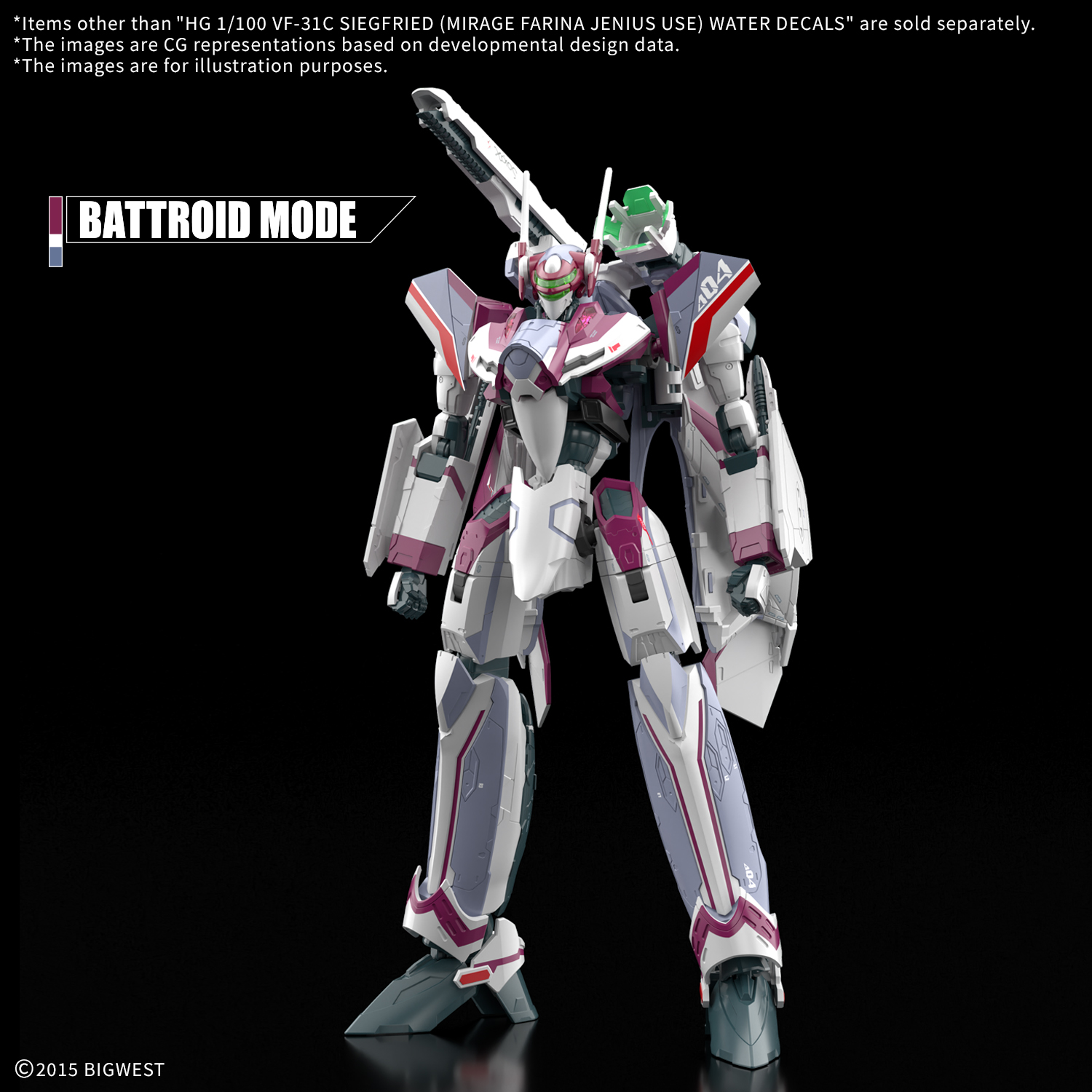 Bandai Macross: HG VF-31C Siegfried (Mirage Farina Jenius) Special Water Transfer Decal [Q1 2026]