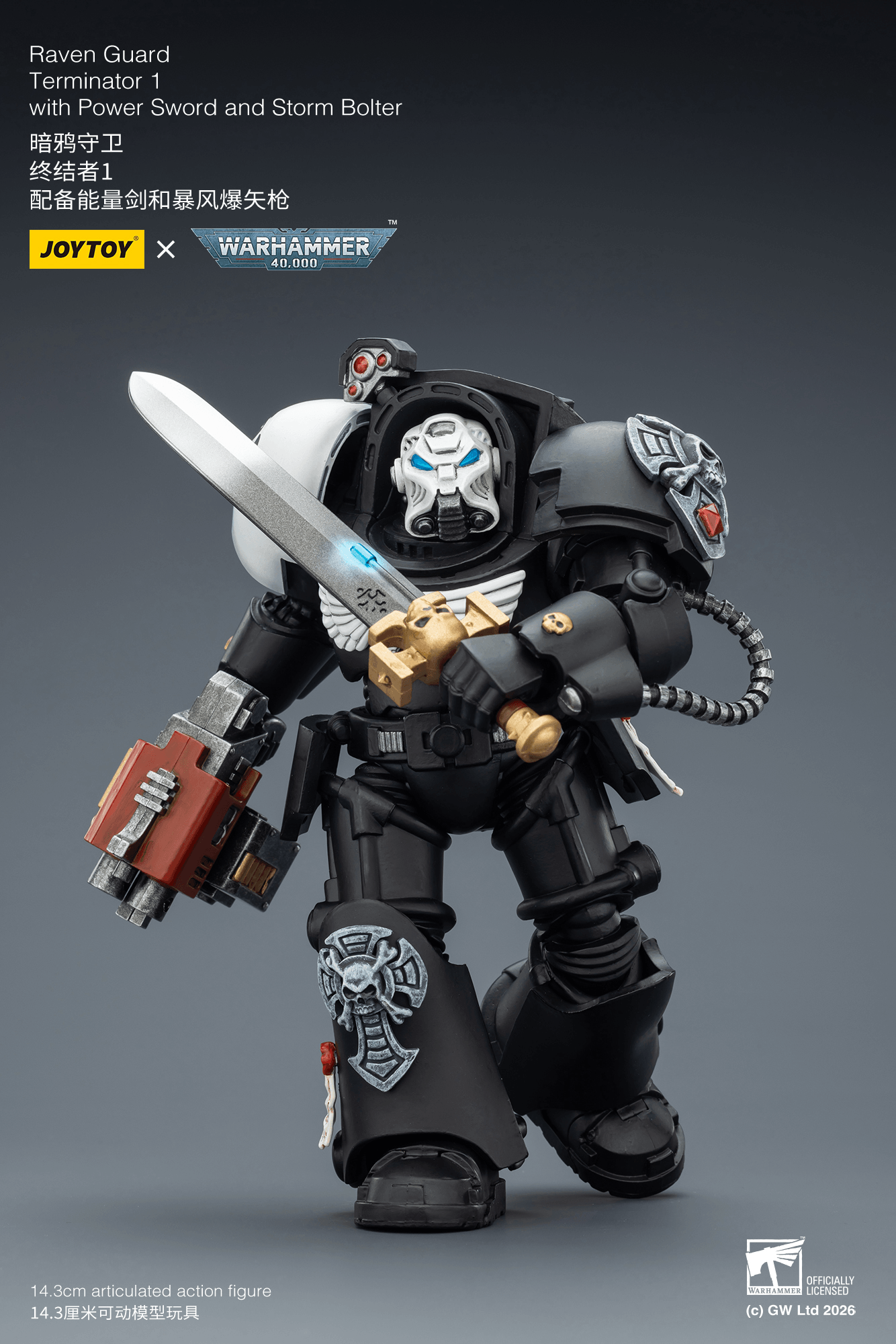 Joytoy: Raven Guard Terminator 1 with Power Sword and Storm Bolter