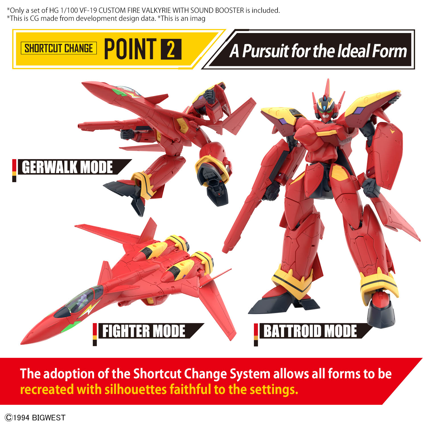 Bandai: HG VF-19 Fire Valkyrie with Sound Booster