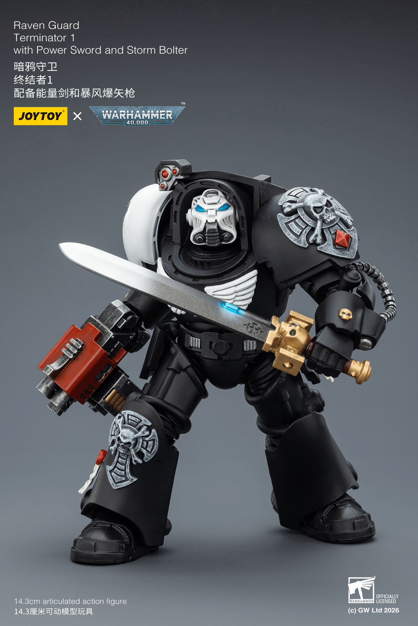 Joytoy: Raven Guard Terminator 1 with Power Sword and Storm Bolter