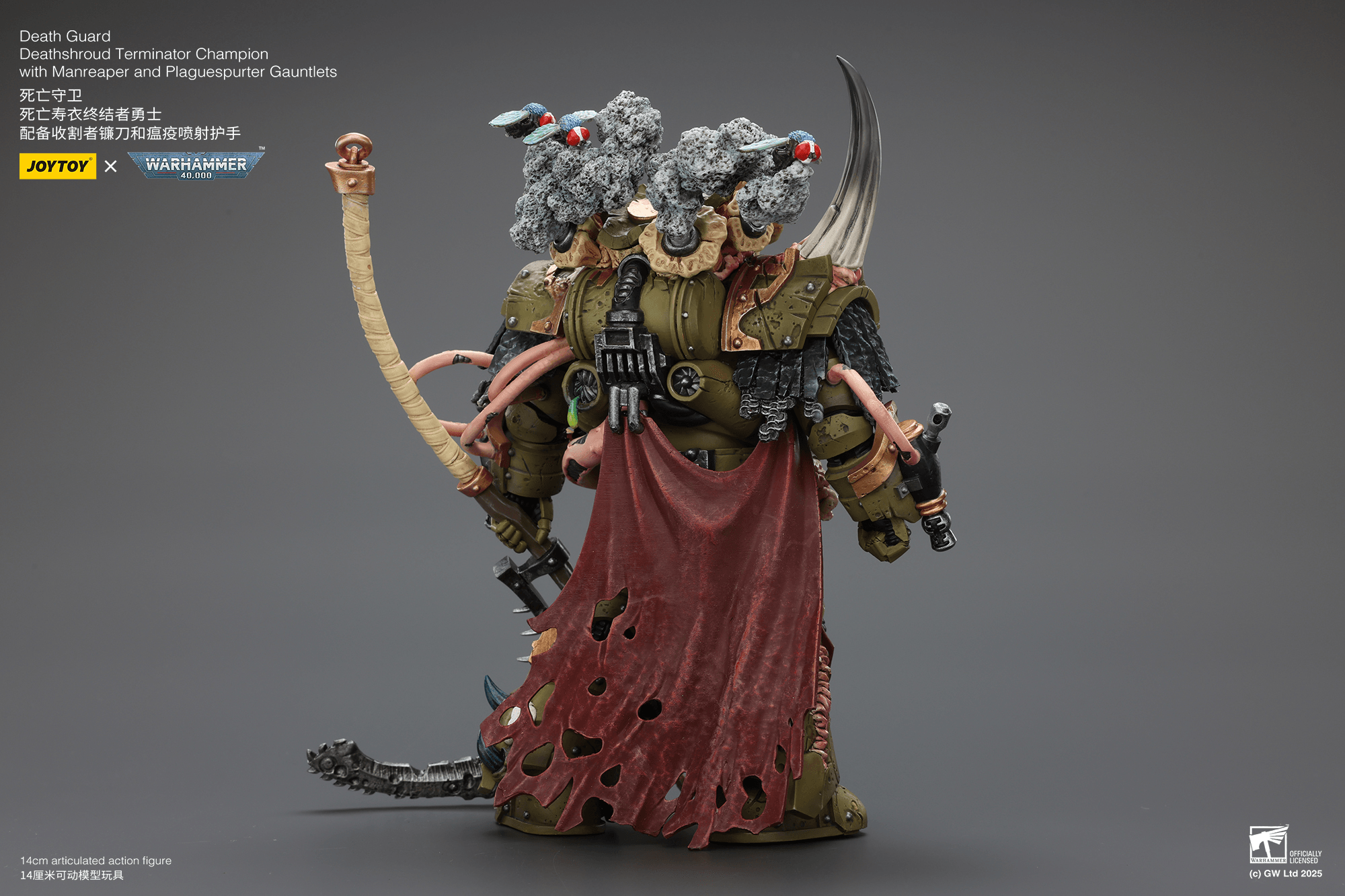 Joytoy: Death Guard Deathshroud Terminator Champion with Manreaper and Plaguespurter Gauntlets