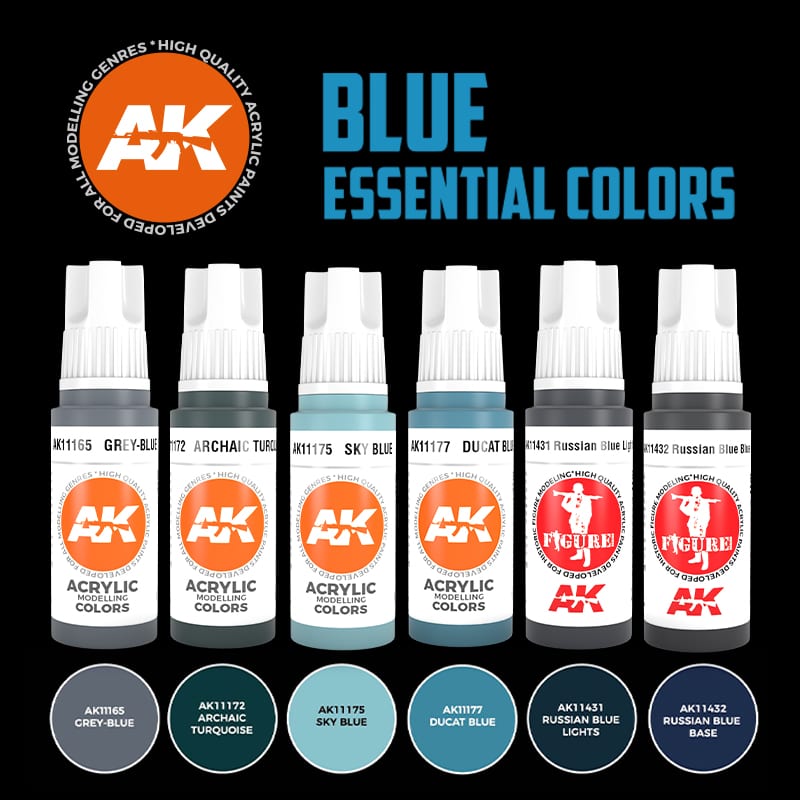 AK11618: Essential Colours - Blue Paint Set