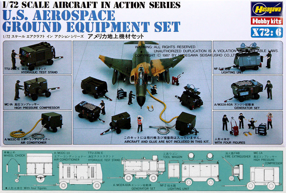Hasegawa [X72-6] 1:72 U.S. Aerospace Ground Equipment Set