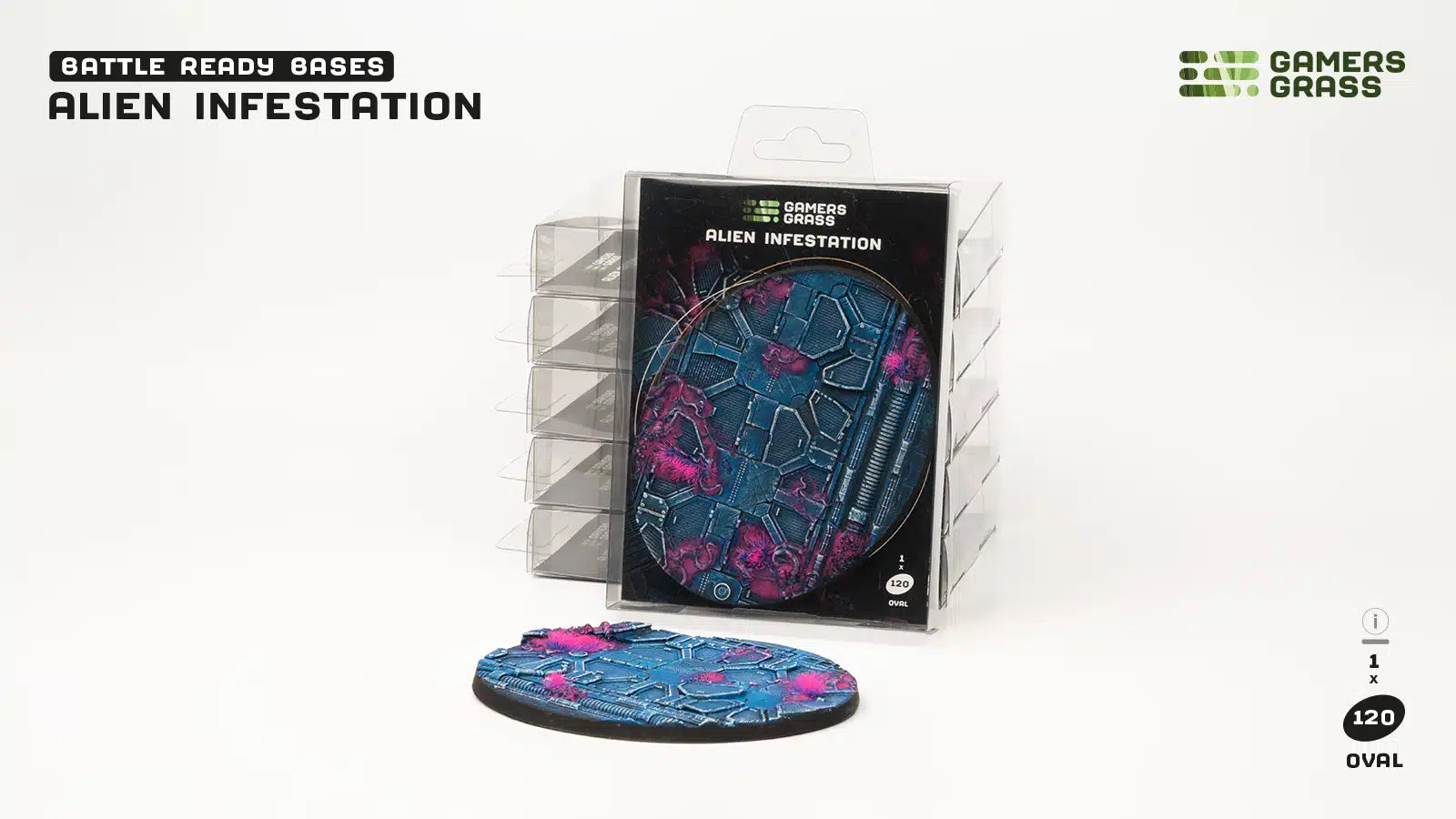 Gamers Grass: Battle Ready Bases - Alien Infestation - Oval 120mm (x1)