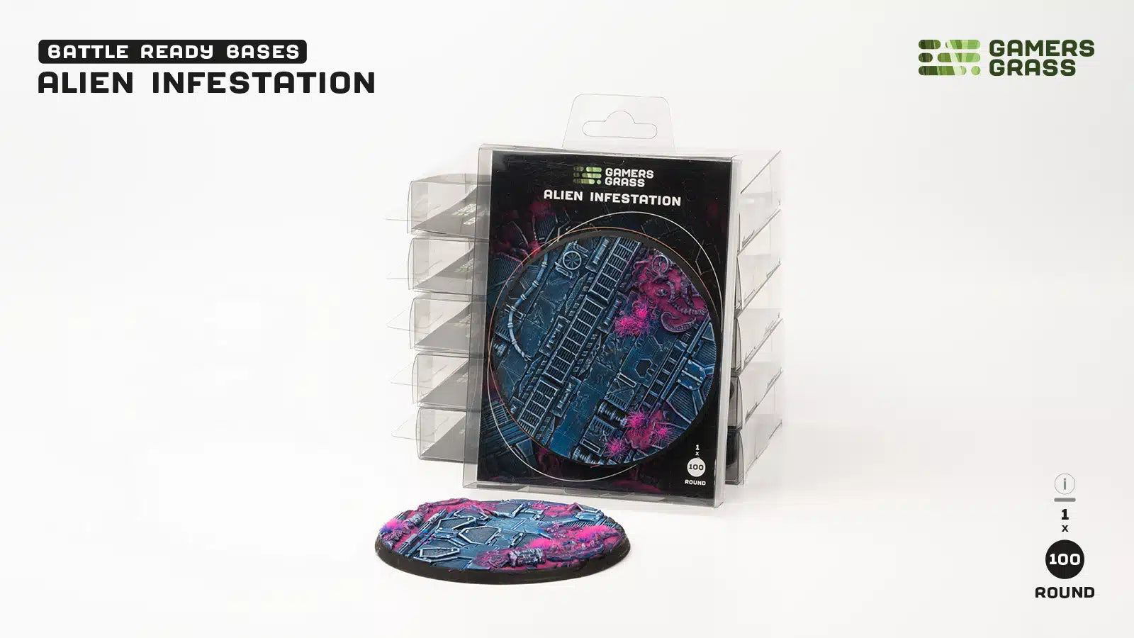 Gamers Grass: Battle Ready Bases - Alien Infestation - Round 100mm (x1)