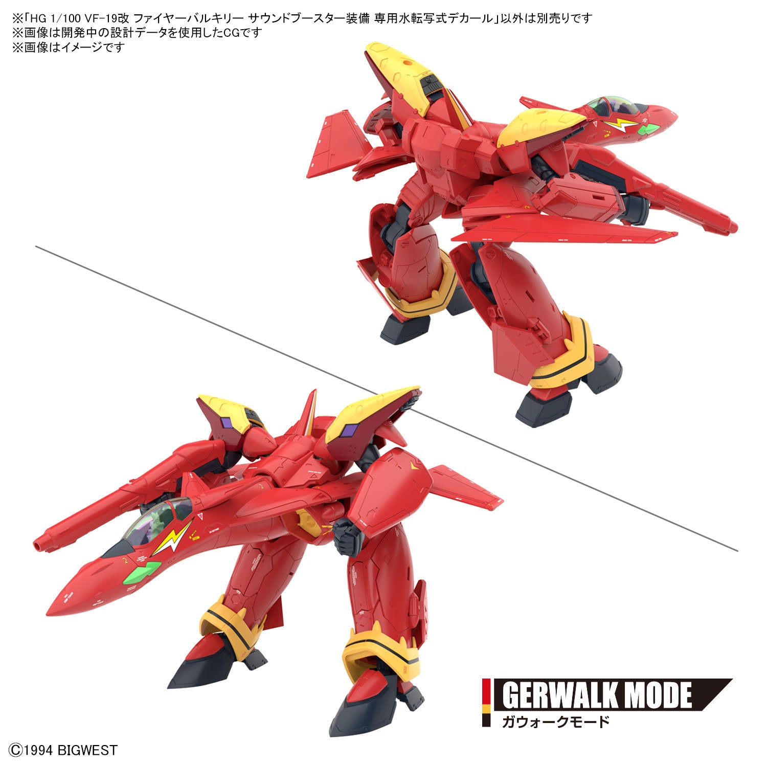 Bandai: HG VF-19 Fire Valkyrie with Sound Booster Decals