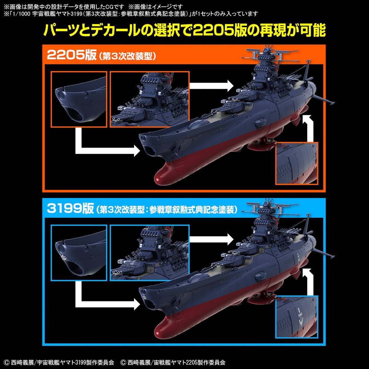Bandai: 1/1000 Space Battleship Yamato 3199 (3rd Refurbished Version: Commemorative Paint for Participation Medal Ceremony)