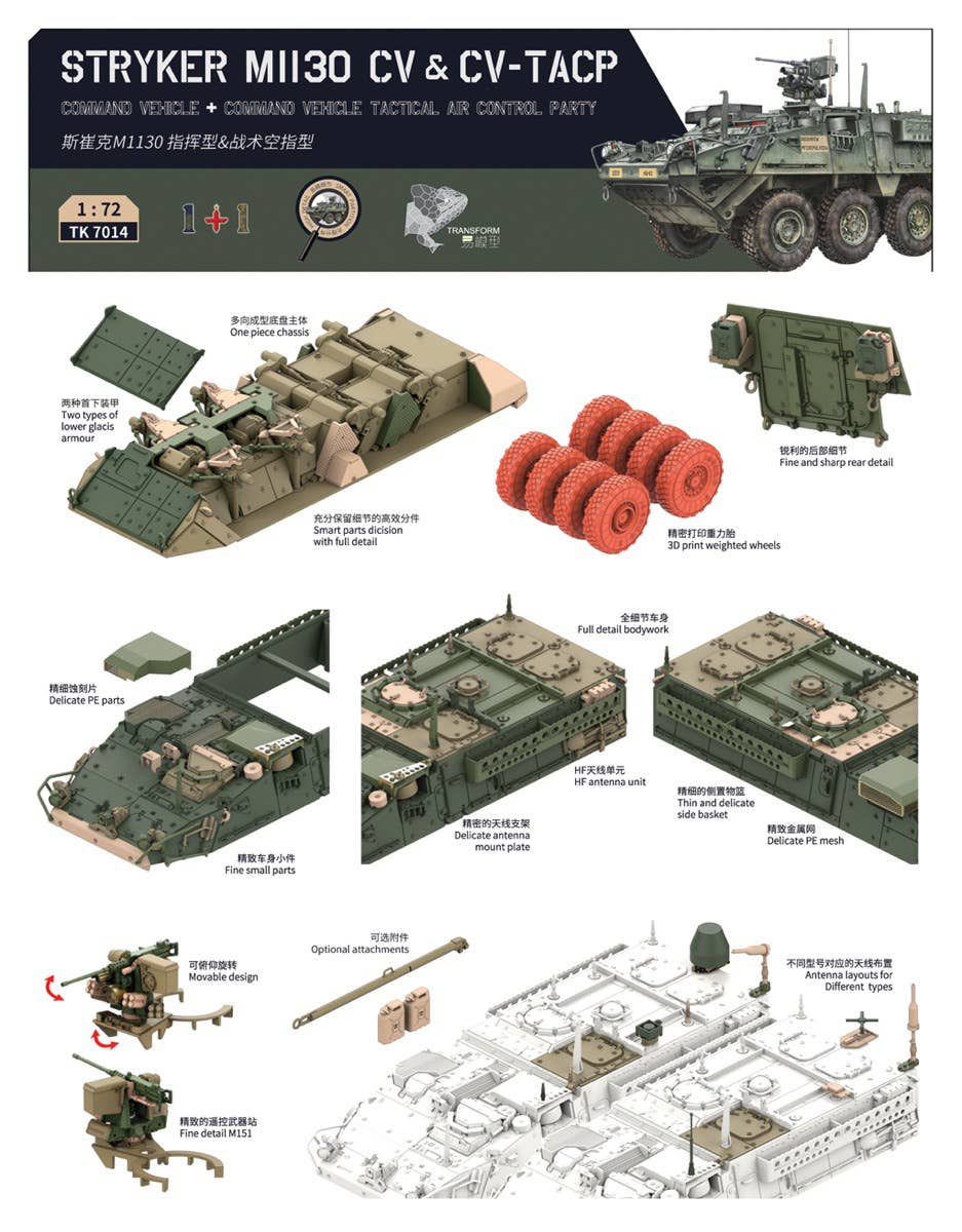 Border Model: 1/72 M1130 Stryker CV & CV-TACP 1 + 1 (2 Models)