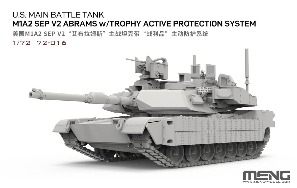 Meng: 1/72 U.S. Main Battle Tank M1A2 SEP v2 Abrams w/ Trophy Active Protection System
