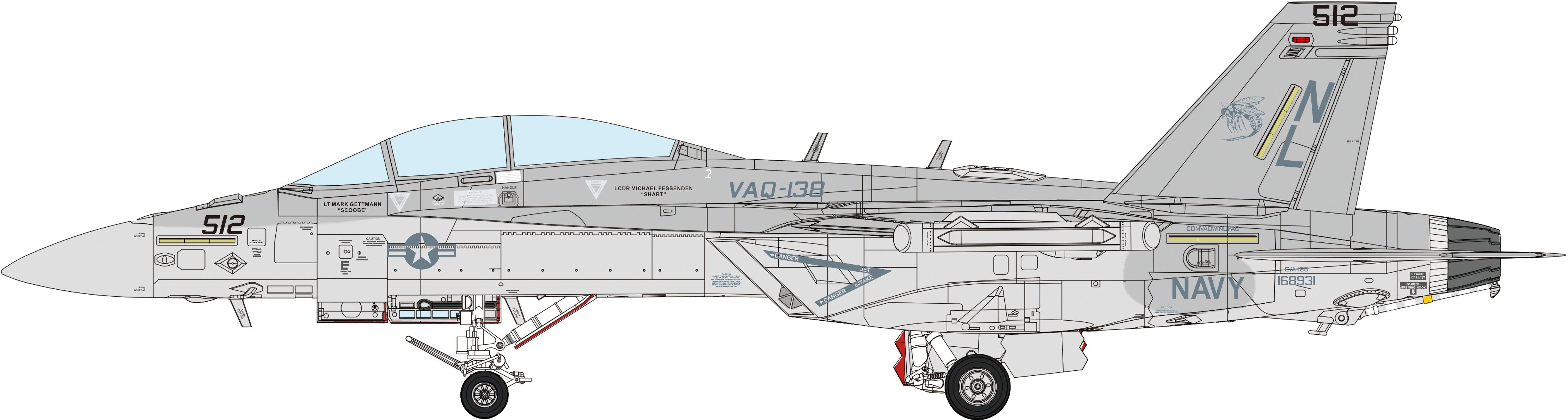 Meng: 1/48 Boeing EA-18G Growler Electronic Attack Aircraft Yellow Jac