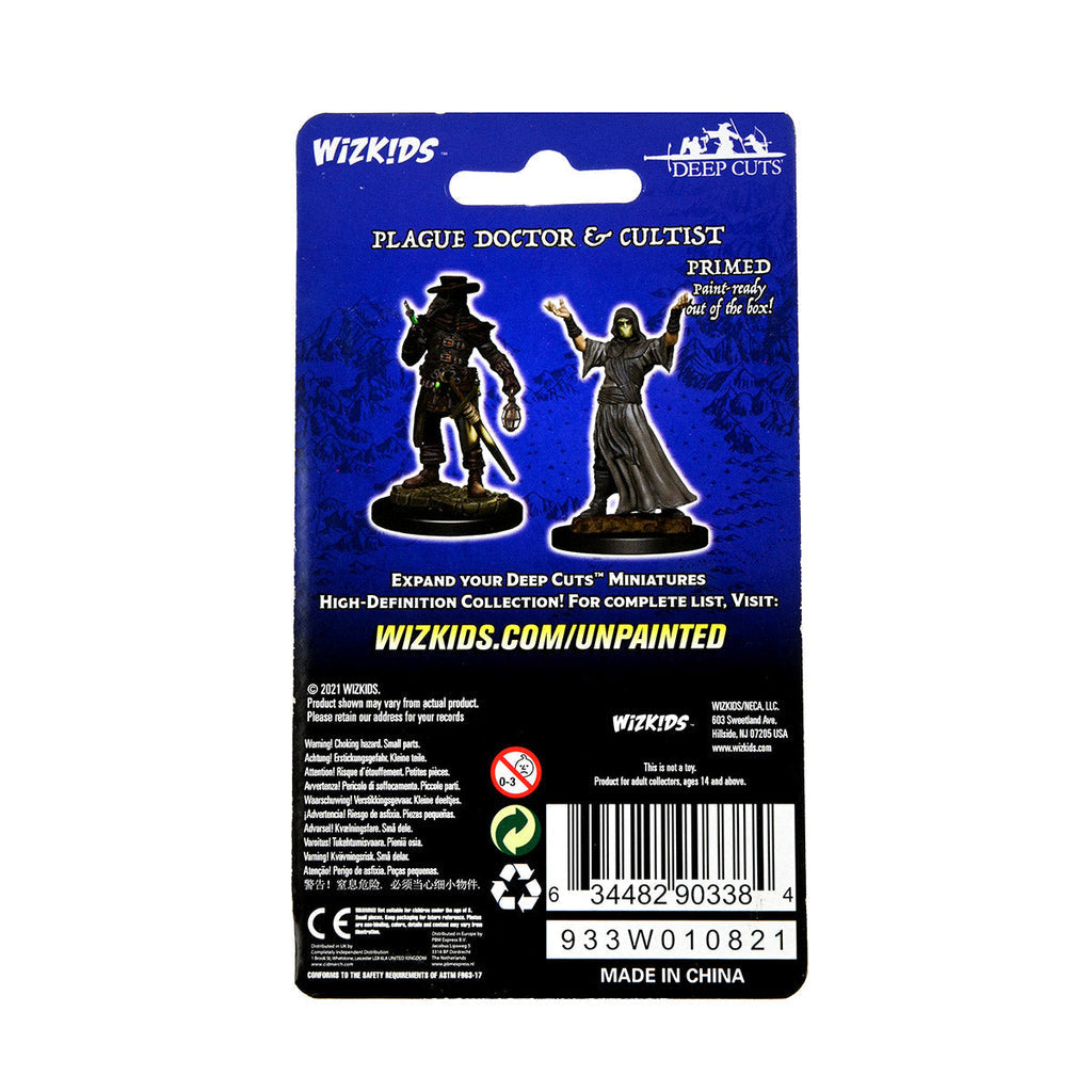 Pathfinder Deep Cuts Unpainted Miniatures: Plague Doctor & Cultist