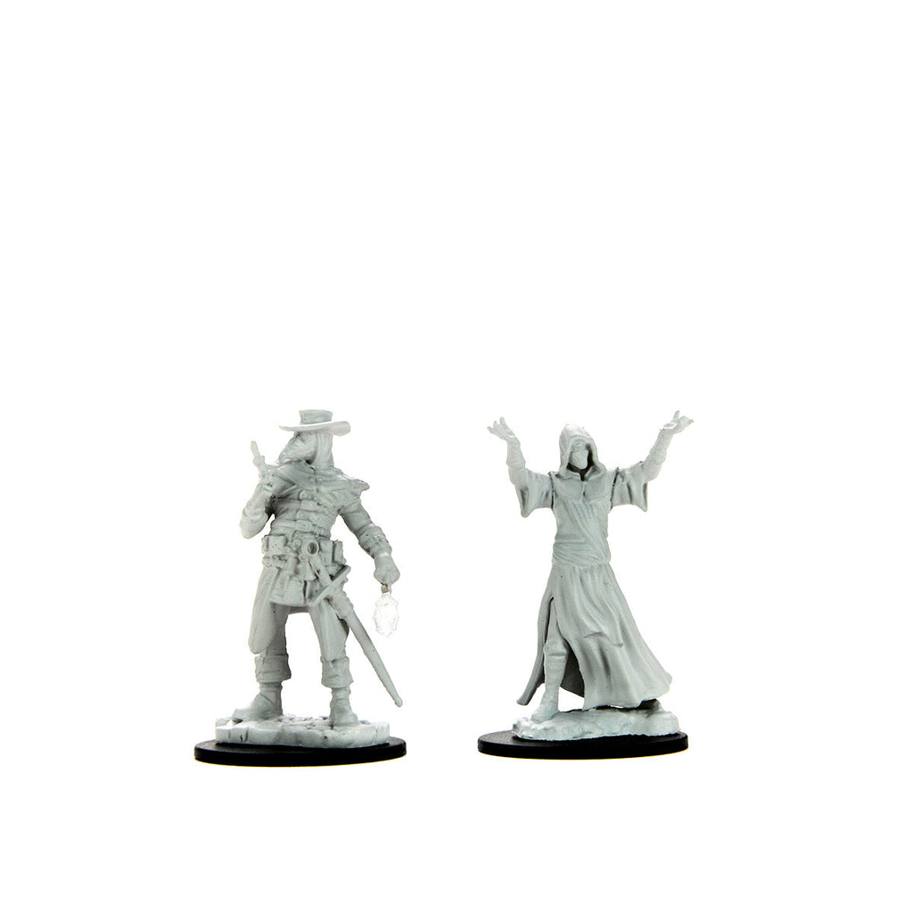 Pathfinder Deep Cuts Unpainted Miniatures: Plague Doctor & Cultist