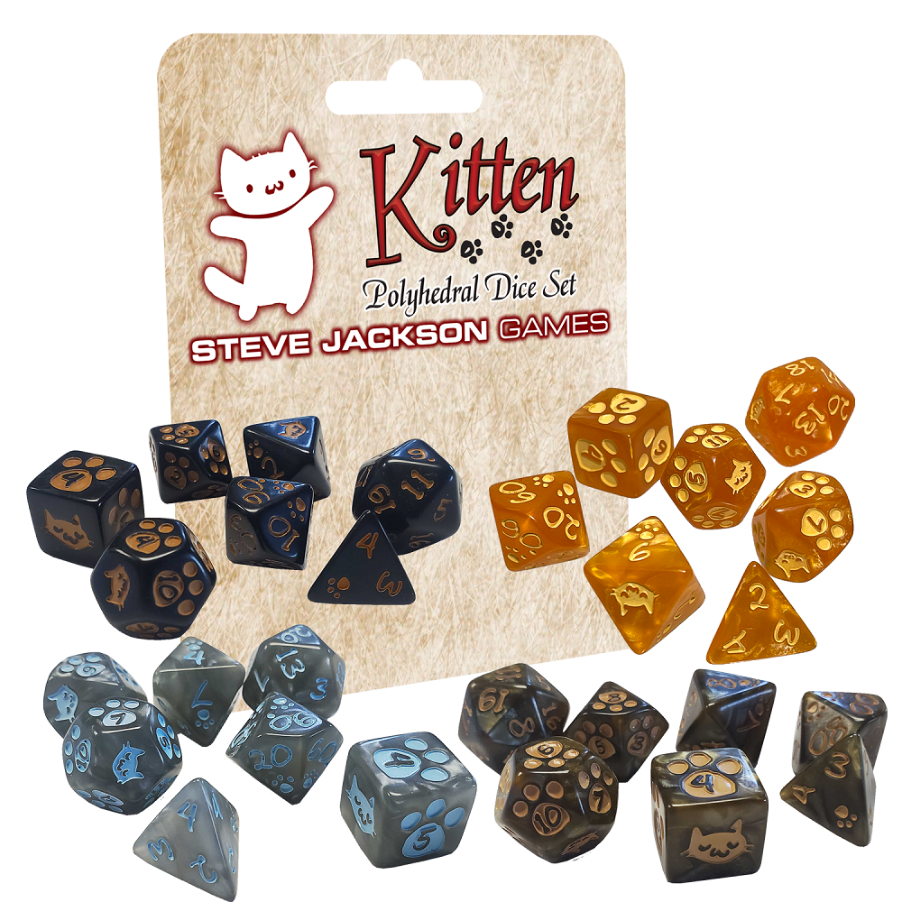 Kitten Dice Set - Brown