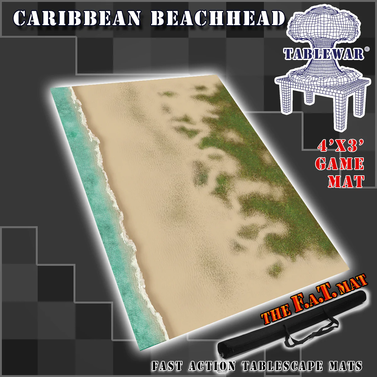 F.A.T. Mats: Caribbean Beachhead (Land/Shore) 4x3 Gaming Mat