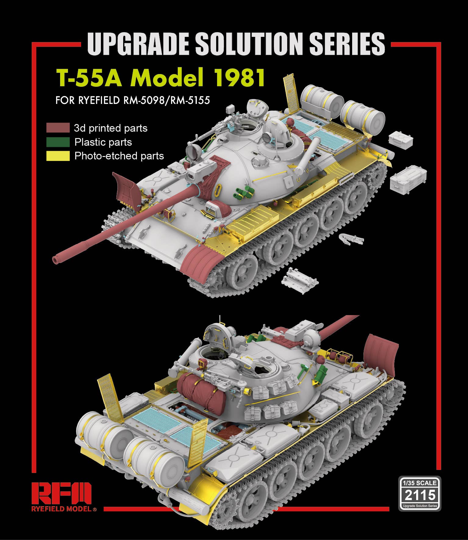RFM: 1/35 Upgrade Solution Series T-55A Model 1981 for Ryefield RM-5098/RM-5155