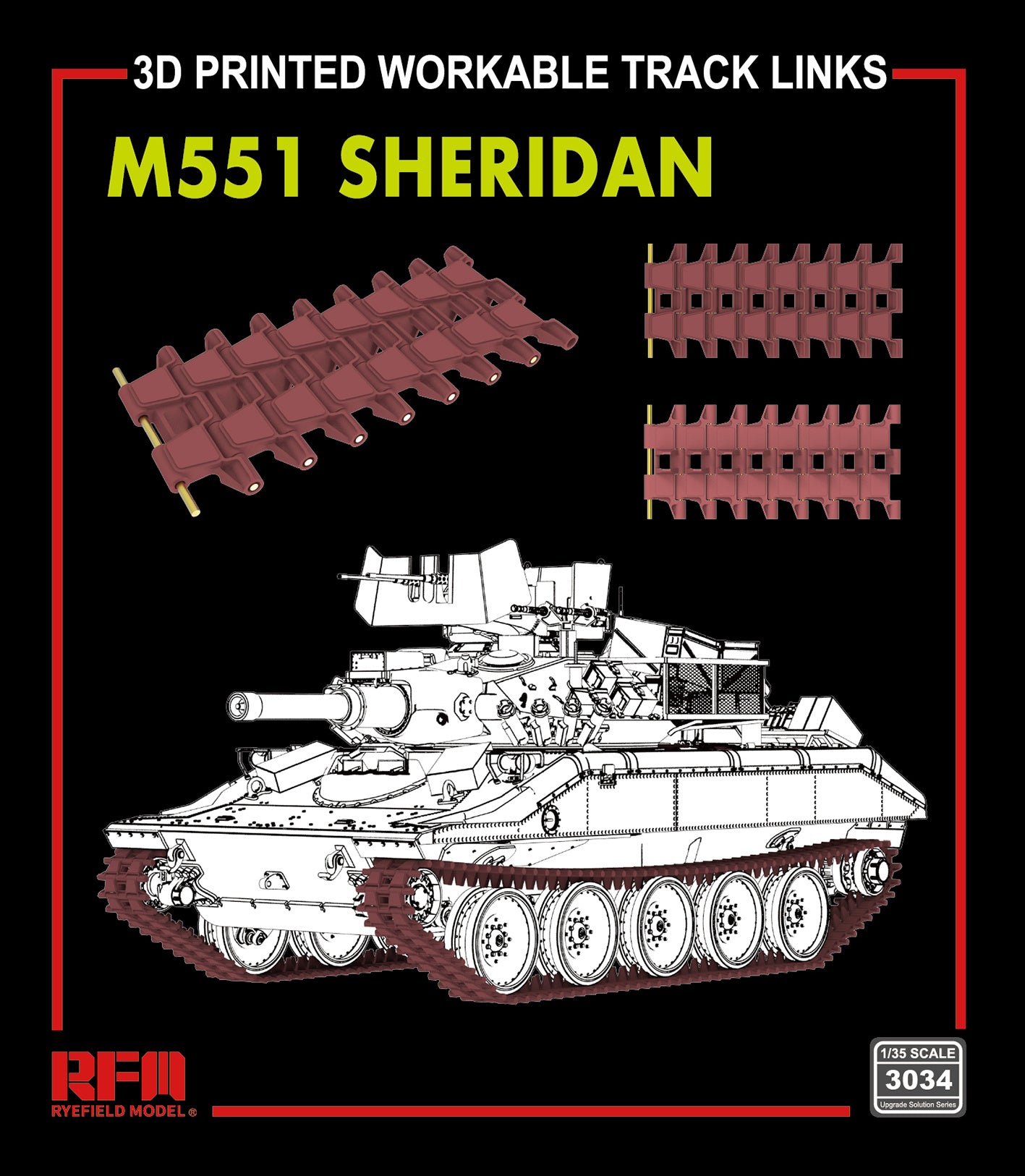 RFM: 1/35 M551 Workable Tracks (3D Printed)