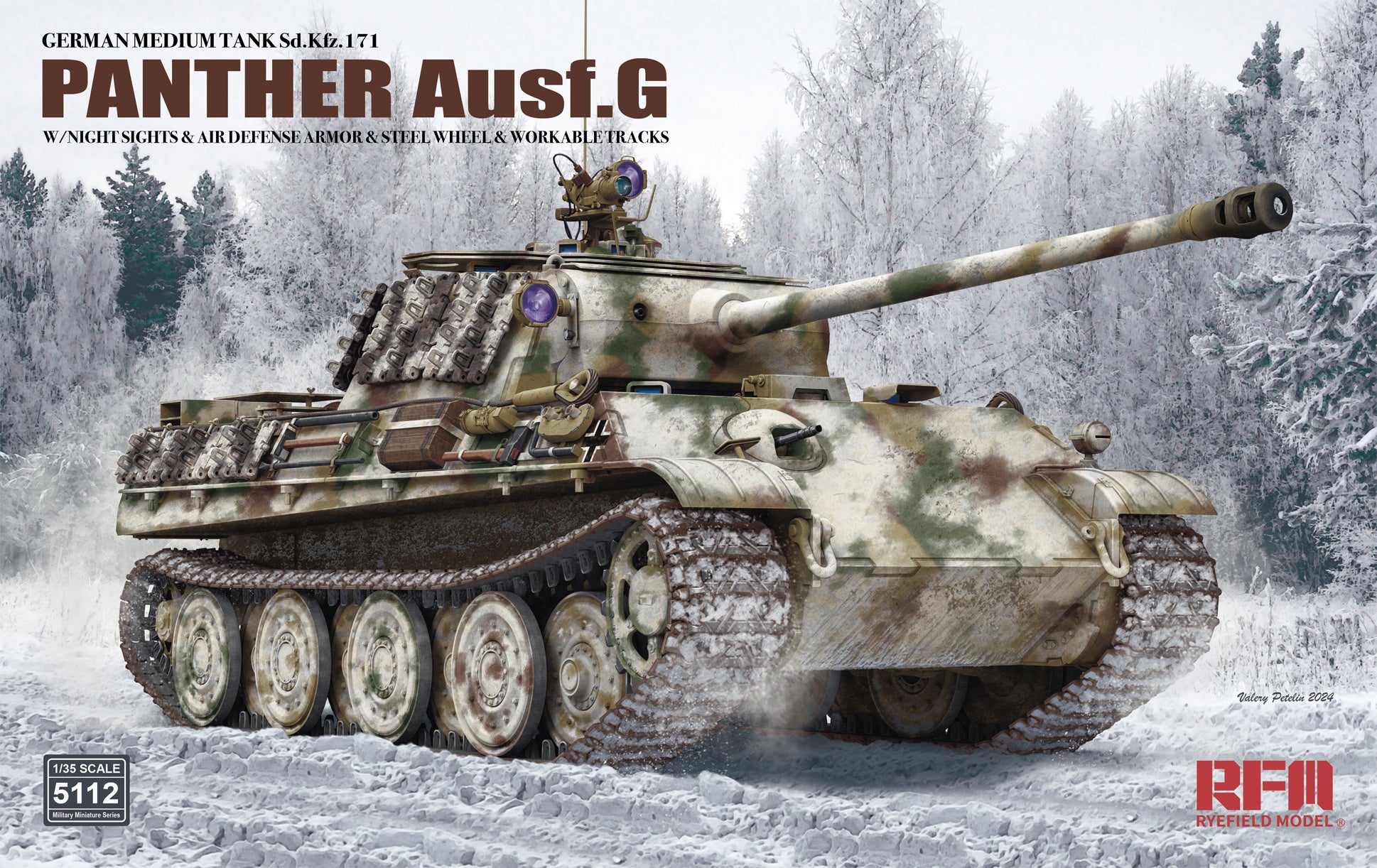 RFM: 1/35 Sd.Kfz.171 Panther G w/Night Sights and Air Defense Armor & Steel Wheel