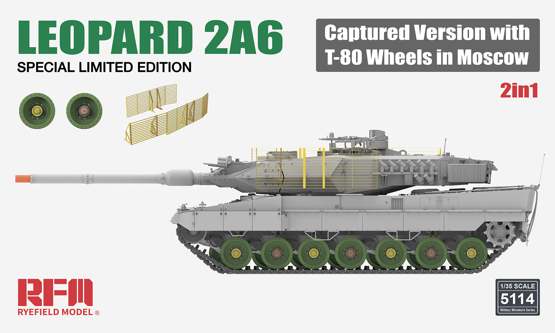 RFM: 1/35 Leopard 2A6 Captured Version with T-80 Wheels in Moscow