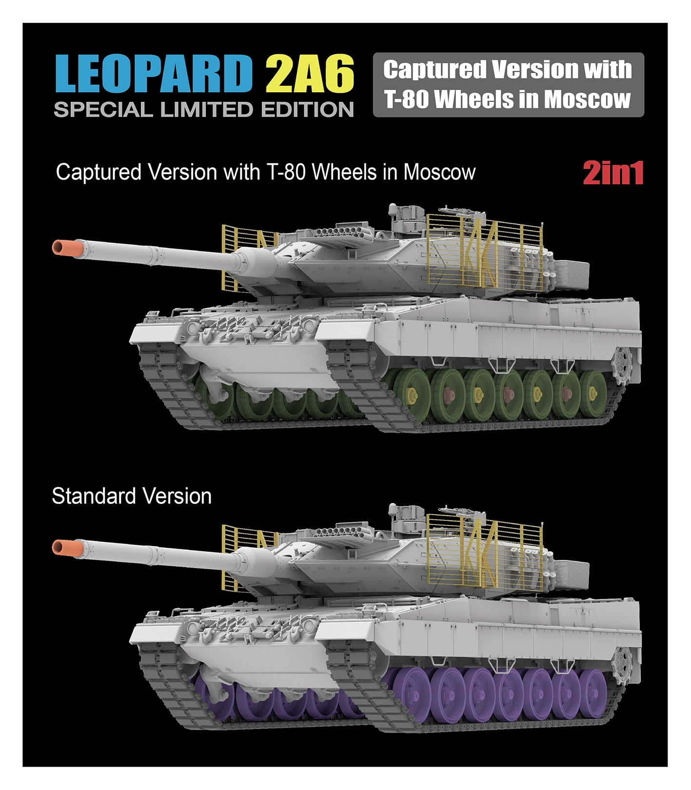 RFM: 1/35 Leopard 2A6 Captured Version with T-80 Wheels in Moscow