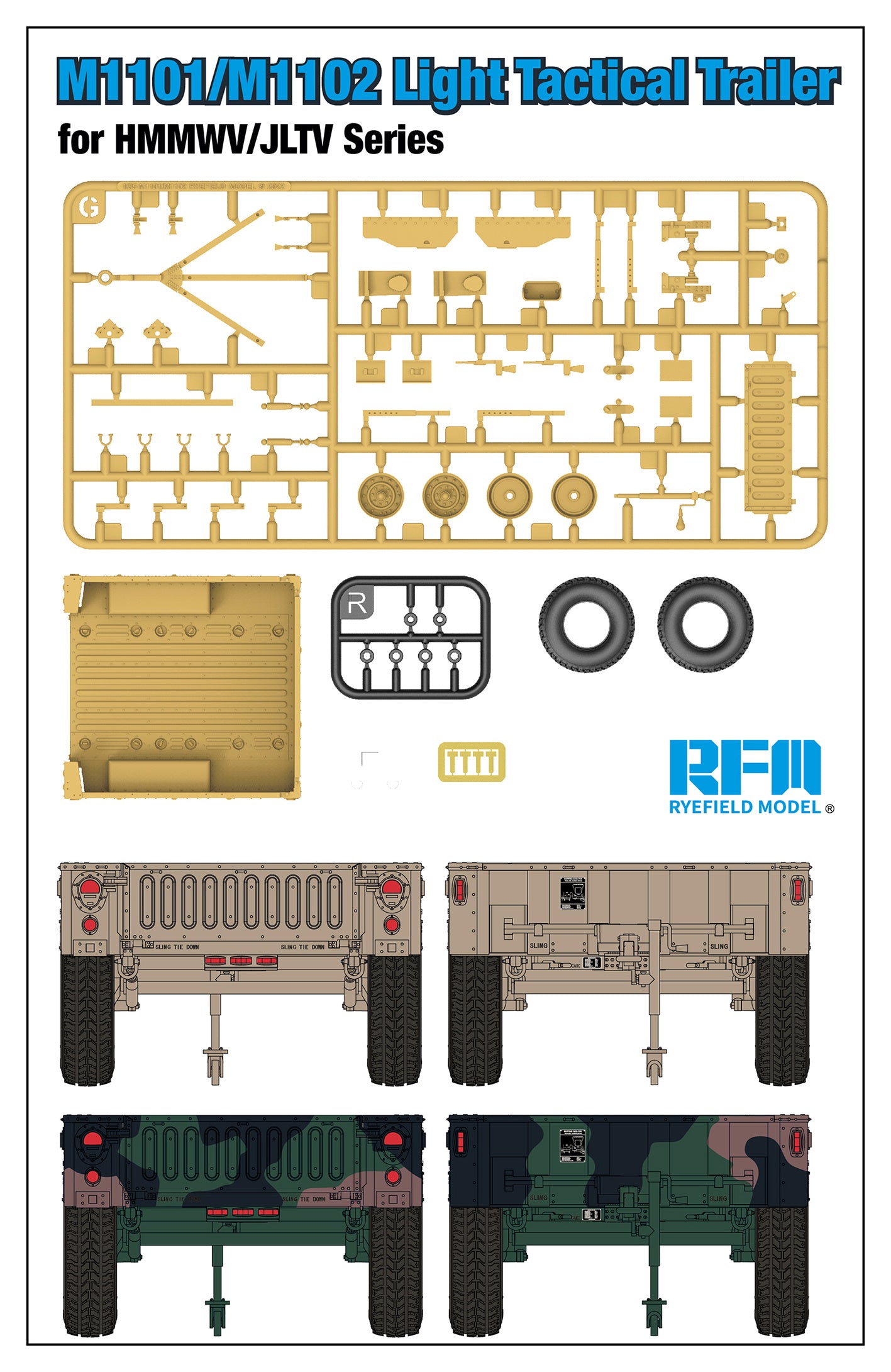 RFM: 1/35 M1101/M1102 Light Tactical Trailer for HMMWV/JLTV Series