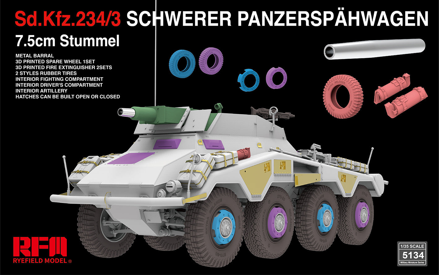 RFM: 1/35 Sd.Kfz.234/3 Schwerer Panzerspahwagen 7.5cm Stummel