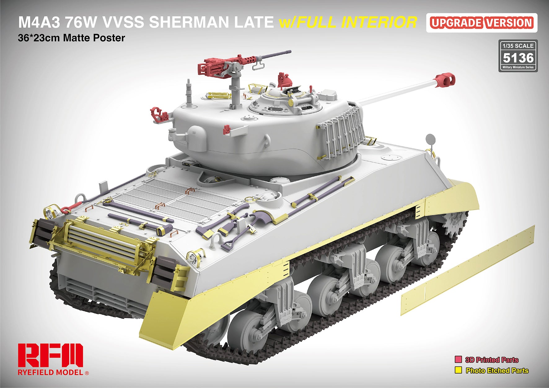 RFM: 1/35 M4A3 76W VVSS Sherman Late with Full Interior Updated Version